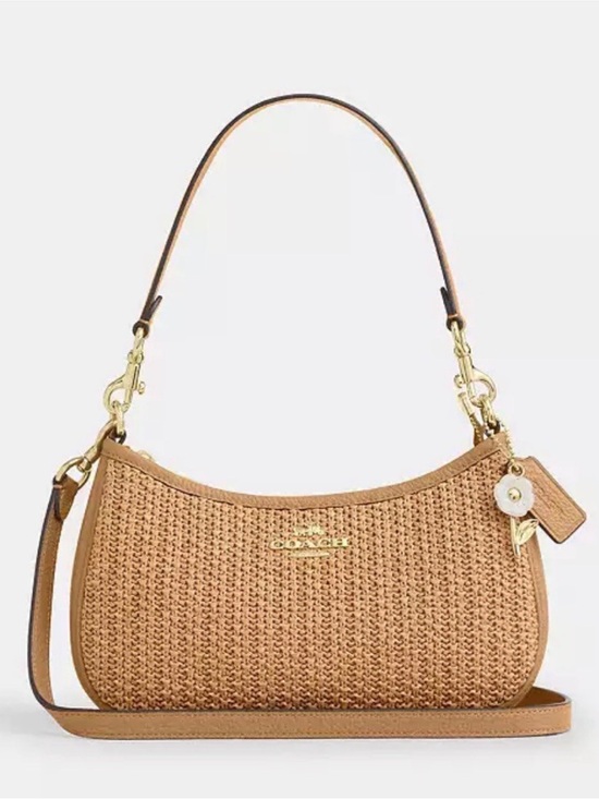 Coach Handbags - COACH Teri Shoulder Bag With Charm CEC43 straw/Im/Toast NEW RELEASE WITH TAGS!!